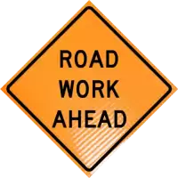 Road Work Ahead (w20-1) 36" Non-reflective Roll-up